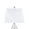 30 Inch Table Lamp Mirrored Crystal Accent Geometric Base Chrome White By Casagear Home BM317483