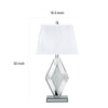 30 Inch Table Lamp Mirrored Crystal Accent Geometric Base Chrome White By Casagear Home BM317483