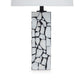 28 Inch Table Lamp Drum Shade Black and White Mosaic Marble Art Resin By Casagear Home BM317484