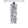 28 Inch Table Lamp Drum Shade Black and White Mosaic Marble Art Resin By Casagear Home BM317484