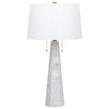 32 Inch Table Lamp White Drum Shade Double Pull Chain Tapered Cone Base By Casagear Home BM317485