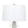 32 Inch Table Lamp White Drum Shade Double Pull Chain Tapered Cone Base By Casagear Home BM317485