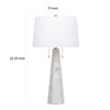 32 Inch Table Lamp White Drum Shade Double Pull Chain Tapered Cone Base By Casagear Home BM317485