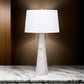 32 Inch Table Lamp White Drum Shade Double Pull Chain Tapered Cone Base By Casagear Home BM317485