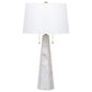 32 Inch Table Lamp, White Drum Shade, Double Pull Chain, Tapered Cone Base By Casagear Home