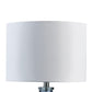 Amie 22 Inch Table Lamp White Drum Shade Drop Style Blue Glass Base Metal By Casagear Home BM317489