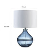 Amie 22 Inch Table Lamp White Drum Shade Drop Style Blue Glass Base Metal By Casagear Home BM317489