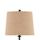 29 Inch Table Lamp Set of 2 Clear Glass Base Cream Drum Shade Black By Casagear Home BM317492