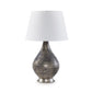 28 Inch Table Lamp Tapered Gray Mercury Glass Urn Base White Empire Shade By Casagear Home BM317494