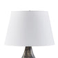 28 Inch Table Lamp Tapered Gray Mercury Glass Urn Base White Empire Shade By Casagear Home BM317494