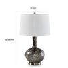 26 Inch Table Lamp Tall Black Round Glass Base White Drum Fabric Shade By Casagear Home BM317495