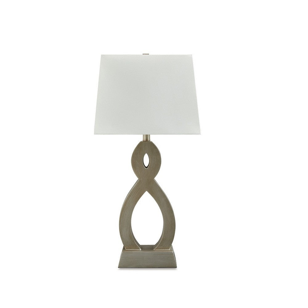 29 Inch Table Lamp Set of 2 Gold Sculptural Solid Base Empire Hardback By Casagear Home BM317497