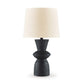 25 Inch Table Lamp Set of 2 Black Sculptural Solid Base Drum Hardback By Casagear Home BM317499