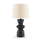 25 Inch Table Lamp Set of 2 Black Sculptural Solid Base Drum Hardback By Casagear Home BM317499