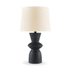 25 Inch Table Lamp Set of 2 Black Sculptural Solid Base Drum Hardback By Casagear Home BM317499