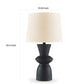 25 Inch Table Lamp Set of 2 Black Sculptural Solid Base Drum Hardback By Casagear Home BM317499