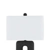 27 Inch Table Lamp Set of 2 Black Rectangular Cutout Base Fabric Shade By Casagear Home BM317500