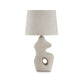 26 Inch Table Lamp Set of 2 Beige Sculptural Base Empire Fabric Shade By Casagear Home BM317501