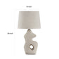 26 Inch Table Lamp Set of 2 Beige Sculptural Base Empire Fabric Shade By Casagear Home BM317501