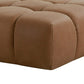 40 Inch Ottoman Square Cushioned Tufted Seat Brown Genuine Leather By Casagear Home BM317502