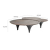 64 Inch Coffee Table Free Form Irregular Top Modern Dark Ash Brown By Casagear Home BM317506