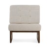 27 Inch Accent Chair, Cushioned Tufted Back, Open Panel Frame, Beige, Brown By Casagear Home