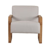 27 Inch Accent Chair Cushioned Seat and Back Beige Linen Brown Wood By Casagear Home BM317508