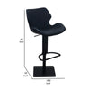 Barstool Chair Adjustable 21-31 Inch Swivel Black Faux Leather Saddle Seat By Casagear Home BM317509