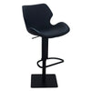 Barstool Chair, Adjustable 21-31 Inch Swivel Black Faux Leather Saddle Seat By Casagear Home