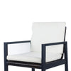 Eni Outdoor Dining Chair Set of 2 Cushioned Seat and Back White Black By Casagear Home BM317512