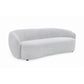 90 Inch Sofa, Contemporary Curved Round Back, Plush Off White, Black Feet By Casagear Home