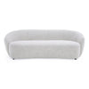 90 Inch Sofa Contemporary Curved Round Back Plush Off White Black Feet By Casagear Home BM317515