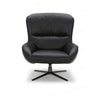 38 Inch Accent Chair Sloped Arms Cushioned Black Faux Leather Metal By Casagear Home BM317516