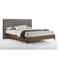 Noe Sia King Size Platform Bed, Channel Tufted Upholstery, Gray, Brown By Casagear Home