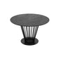 47 Inch Dining Table Round Top Modern Black Iron Metal Pedestal Base By Casagear Home BM317522