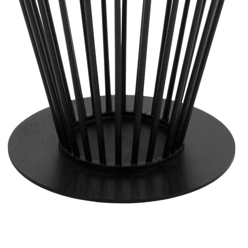 47 Inch Dining Table Round Top Modern Black Iron Metal Pedestal Base By Casagear Home BM317522