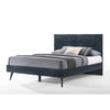 Cid Coy King Size Platform Bed, Ash Veneer with Crown Cut Pattern, Gray By Casagear Home