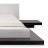 Todo King Size Platform Bed with Nightstands White Upholstery Black Oak By Casagear Home BM317526