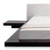 Todo King Size Platform Bed with Nightstands White Upholstery Black Oak By Casagear Home BM317526