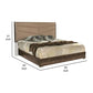 Cid Amy King Platform Bed Beige Faux Leather Upholstered Headboard Brown By Casagear Home BM317529