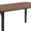 63 Inch Dining Table Rectangular Top with Curved Edges Walnut Brown By Casagear Home BM317530