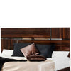 Cass King Size Platform Bed Silver Accent Headboard Ebony Brown Lacquer By Casagear Home BM317531