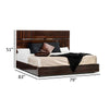 Cass King Size Platform Bed Silver Accent Headboard Ebony Brown Lacquer By Casagear Home BM317531