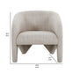 30 Inch Accent Chair Polyester Blend Upholstery Curved Design Beige By Casagear Home BM317539