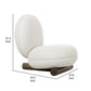 28 Inch Accent Chair Off White Polyester Modern Low Round Seat and Back By Casagear Home BM317542