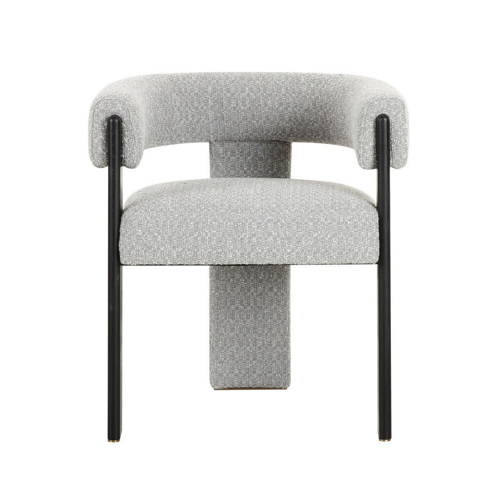 Anta Dining Chair Curved Modern Art Style Light Gray Polyester Blend By Casagear Home BM317545