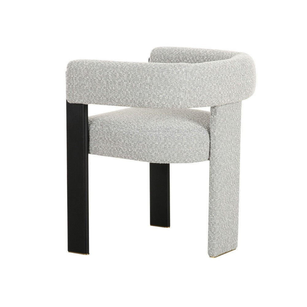 Anta Dining Chair Curved Modern Art Style Light Gray Polyester Blend By Casagear Home BM317545