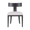 Cid Sten 21 Inch Dining Chair Set of 2 T Shape Back Beige Linen Black By Casagear Home BM317555