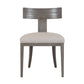 Cid Sten 21 Inch Dining Chair Set of 2 T Shape Back Beige Linen Gray By Casagear Home BM317556