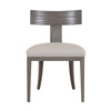 Cid Sten 21 Inch Dining Chair Set of 2, T Shape Back, Beige Linen, Gray By Casagear Home